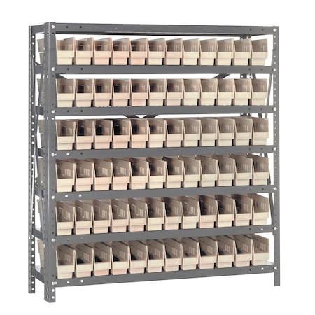 Quantum Storage Systems Steel Shelving with plastic bins 1239-100IV